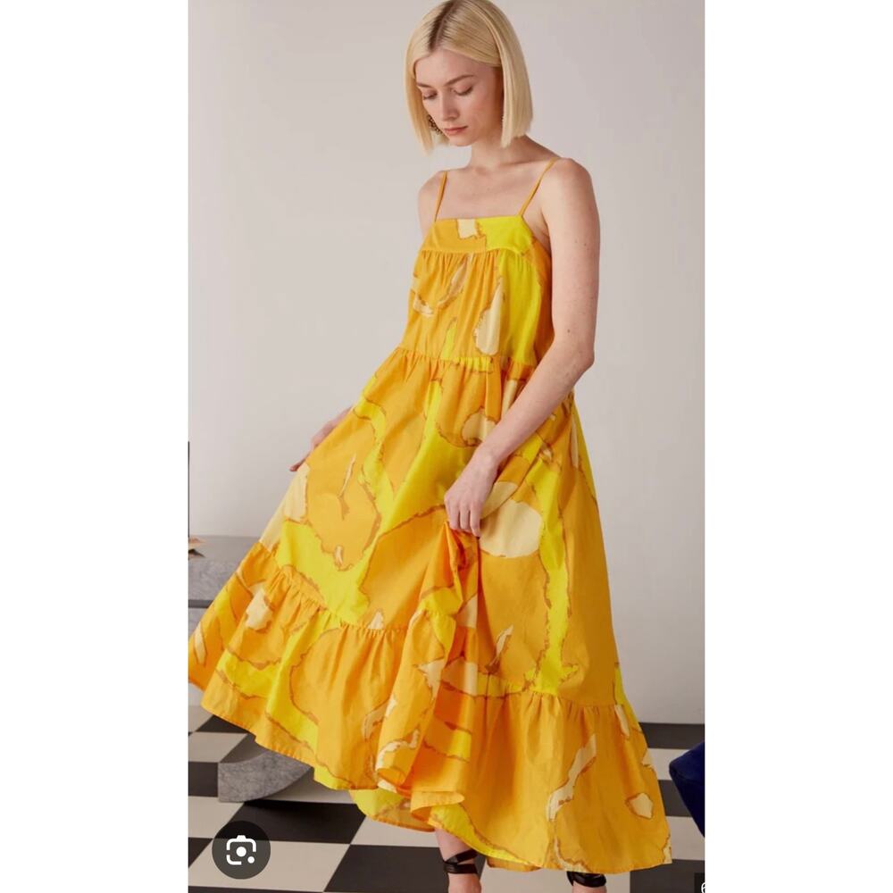Simon Miller Pumpa Yellow Cotton strappy sundress resort Midi Dress XS